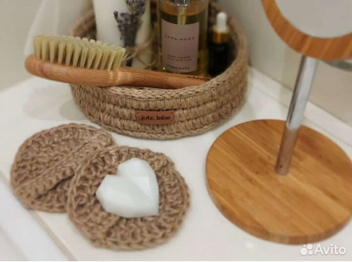 Мочалка из джута 10 см новая