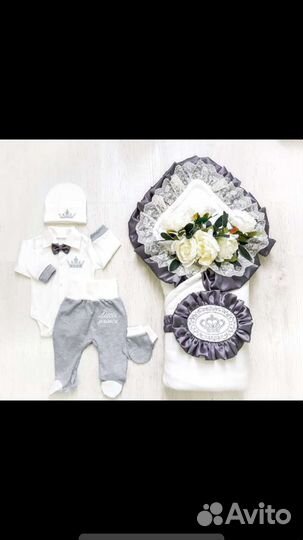 Одеяло-Комплект(конверт+бант) на выписку демисезон