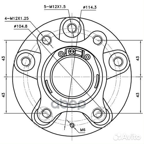 Ступица задняя зад лев Fiat Sedici, Suzuki SX4