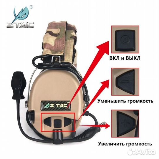 Активные наушники Z-tac Sordin Comtac II от Peltor