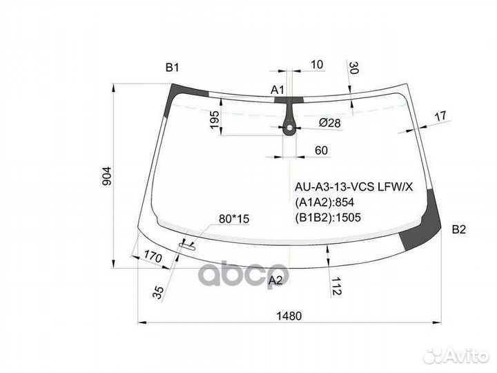 Стекло лобовое + дд audi A3 3/5D HBK 13-20 AU-A