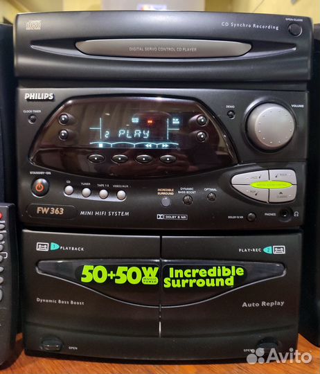 Philips FW363 CD/AUX/FM/кассеты