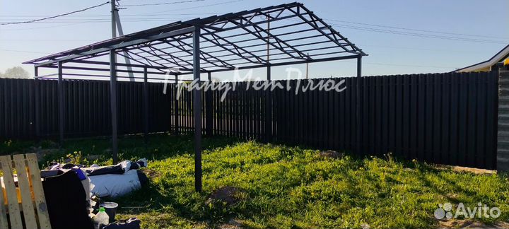 Навес 6*8 м. Металлокаркас