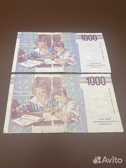 Банкнота италия - 1000 лир 1990