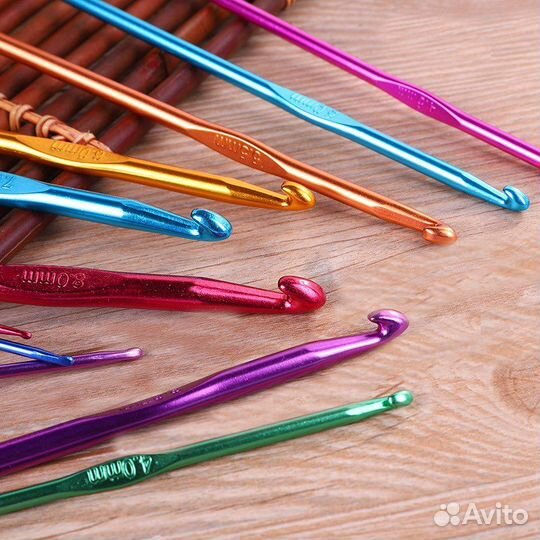 Крючки для вязания, алюминиевые 12 штук, набор