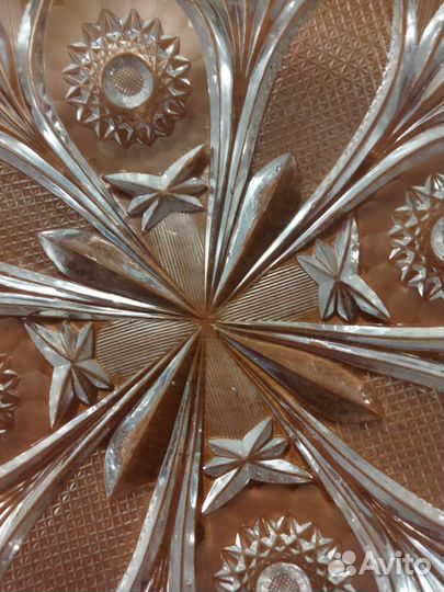 Блюдо хрустальное,богемия