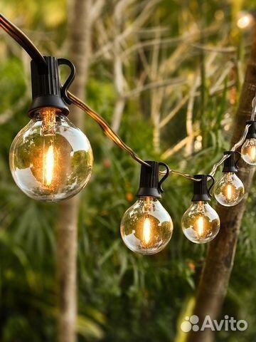 Уличная ретро гирлянда с лампочками 15 m