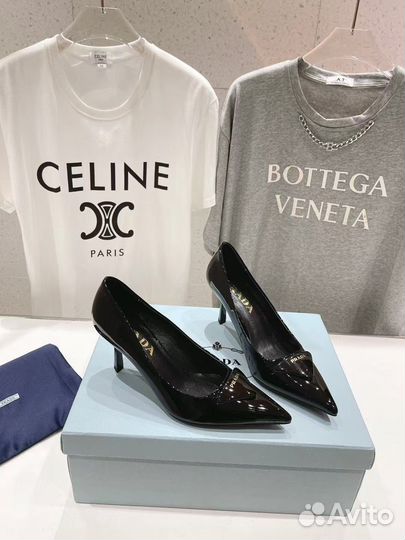 Туфли на шпильке с острым носом prada прада