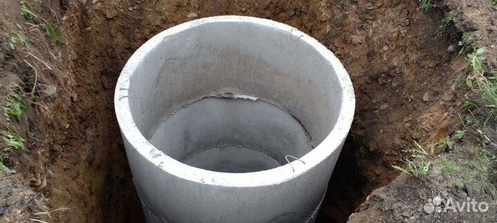 Установка септика из бетонных колец диаметром 1.5м