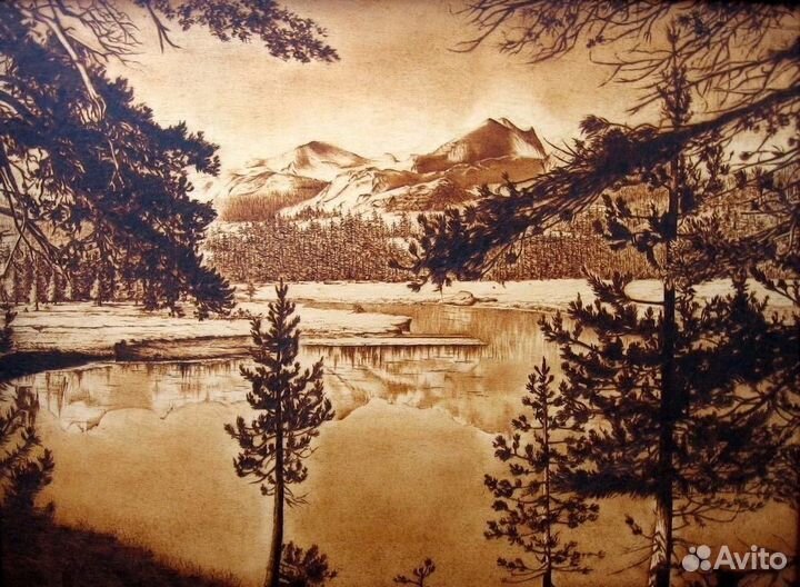 Портрет по фото на дереве