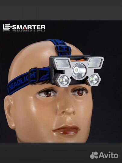 Налобный фонарь 5 светодиодов новый