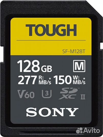 Карта памяти Sony tough M sdxc 128GB UHS-II U3 V60