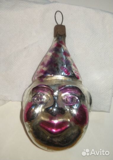 Елочные игрушки клоун голова ёлочная подвеска