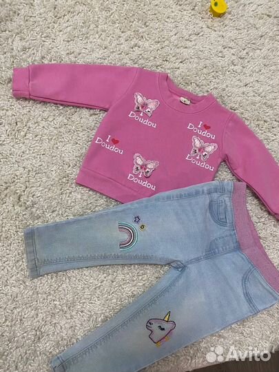Детские вещи для девочки пакетом 74-92