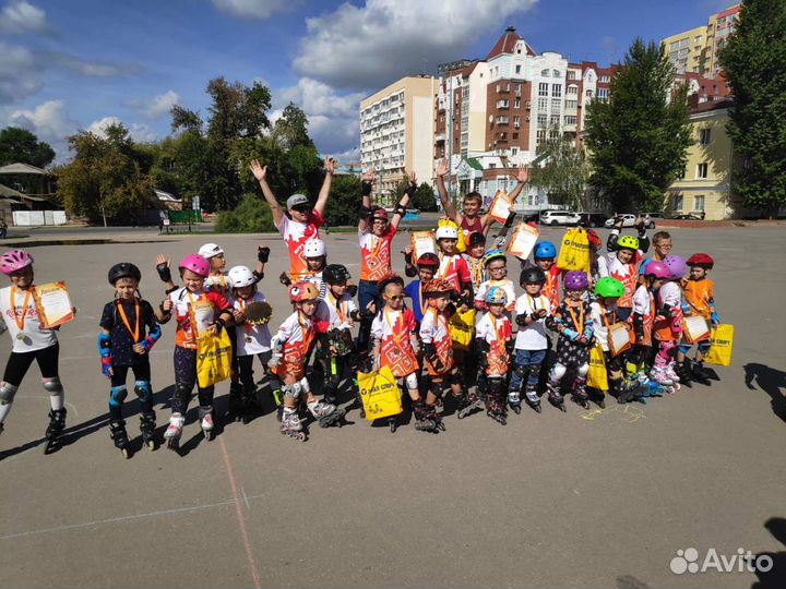 Обучение катанию на коньках, роликах