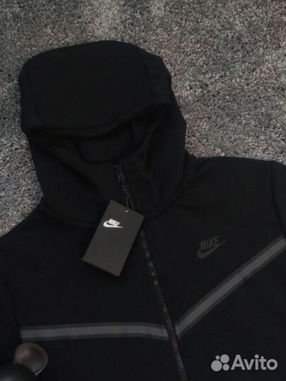 Зип худи nike tech fleece черное