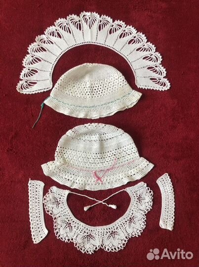 Детские съёмные воротнички, шляпки, ручная работа