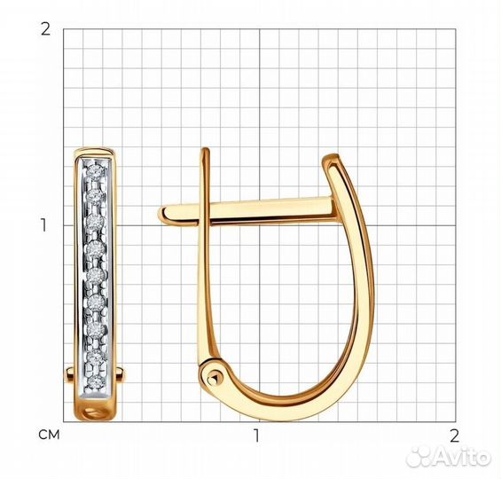Золотые серьги с бриллиантами sokolov 585 (новые)