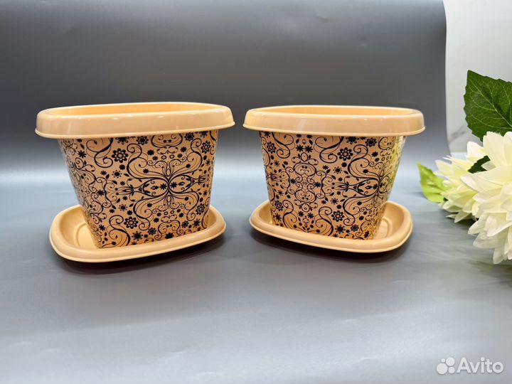 Кашпо горшок для цветов 3 л пластмассовые