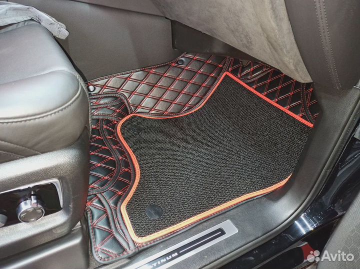 3D Коврики Cadillac Escalade Экокожа Салон Багажни