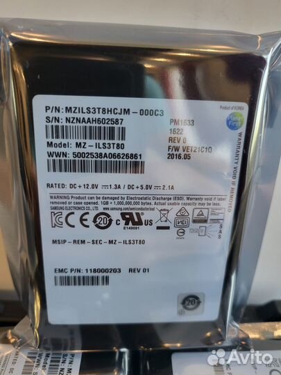 Жесткий диск Samsung PM1633 3.84Tb MZ-ILS3T80 SAS