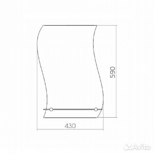Зеркало loranto Волна 430х590, с полкой