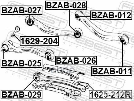 Болт MB GLK-class 204 07-15 с эксцентриком 1629204