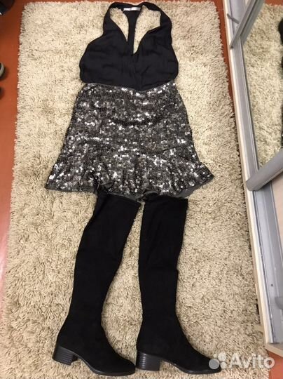 Новогодний образ Юбка и топ Zara 40-42