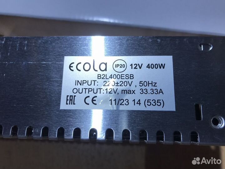 Блок питания для св/д лент 12V 400W 33А вент