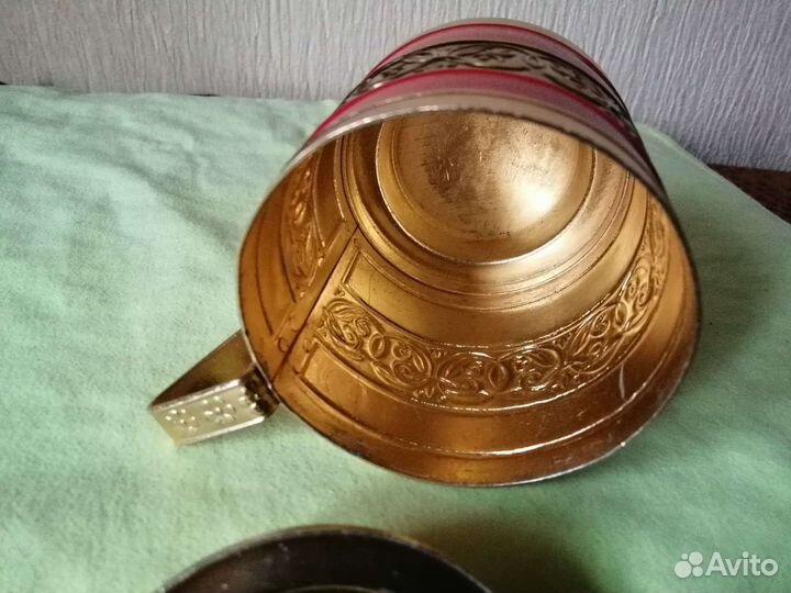 Подстаканник Гусарский с крышкой чайница СССР