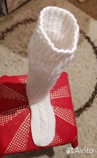 Сапожки на подошве вязаные