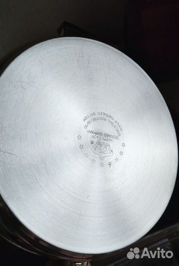 Сковорода нержавейка 24 см с крышкой бу