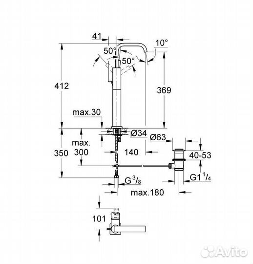 Grohe Allure 32249000 высокий