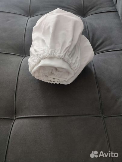 Простынь на резинке на круглую кроватку