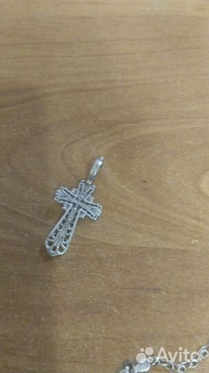 Цепь с крестом серебро