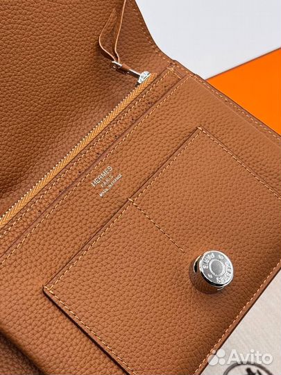 Кошелёк Hermes натуральная кожа коричневый