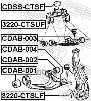 Сайлентблок переднего нижнего рычага cdab-001