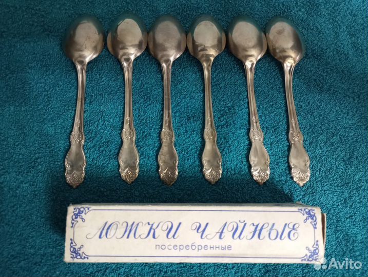 Чайные ложки мельхиор Серебряная Роза