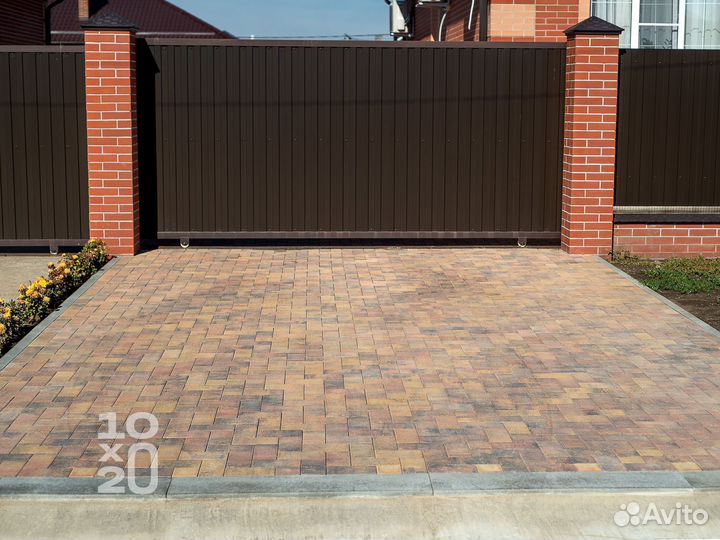 Тротуарная плитка, брусчатка, бордюры с укладкой