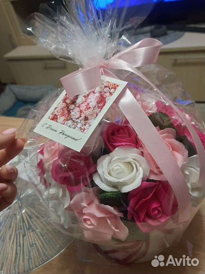 Букет из мыльных роз,25 шт