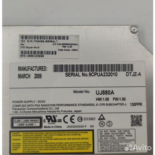 Привод DVD-RW UJ880A, V000123260, Panasonic, HP