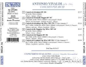 Antonio Vivaldi (1678-1741) - Concerti für Streicher RV 124,154,302,367,522,578 (1 CD)