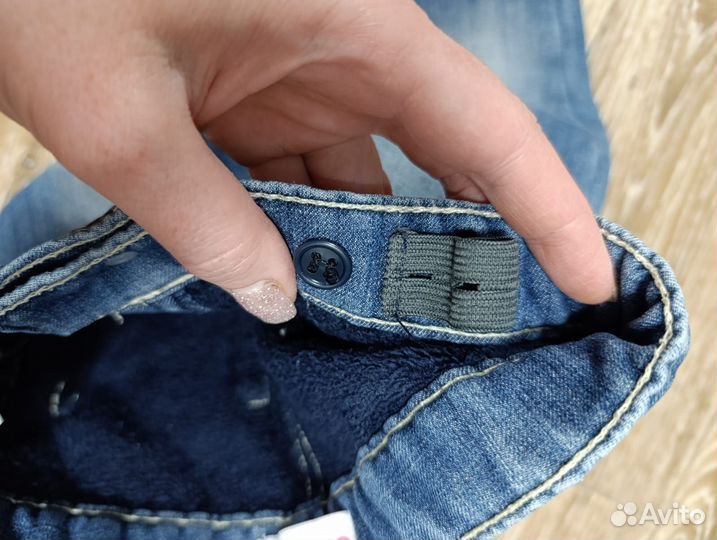 Джинсы утеплённые р.86-92