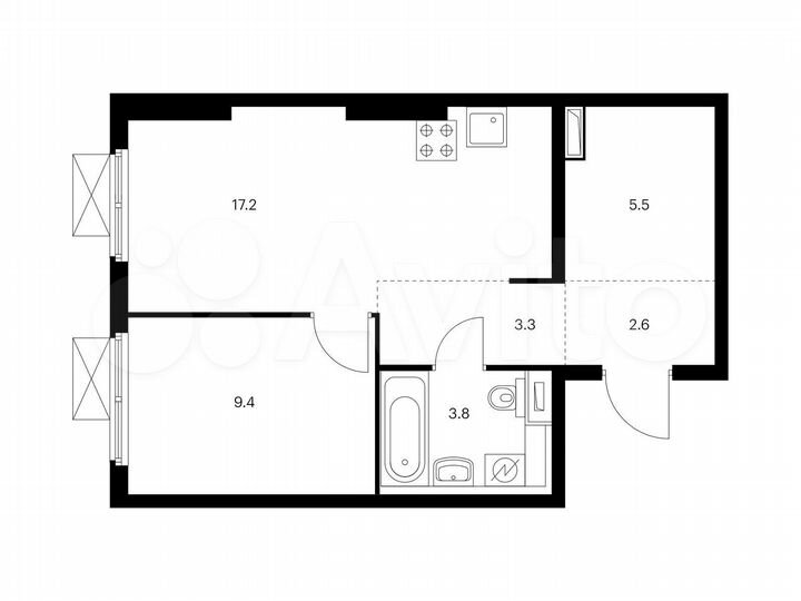 1-к. квартира, 41,8 м², 11/14 эт.