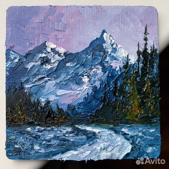 Картина на магните горная река Кавказ Домбай