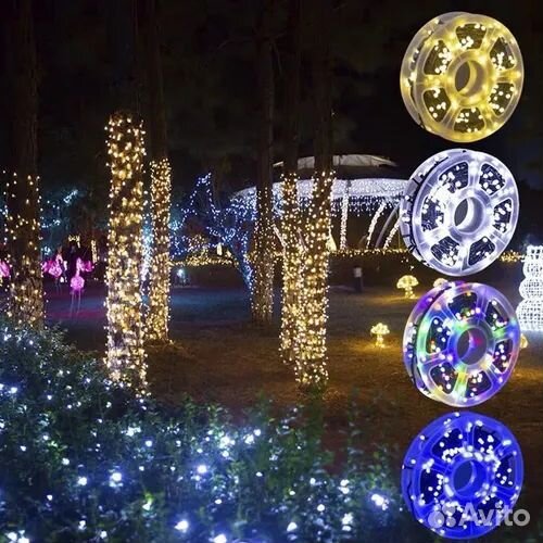 Новогодние уличные гирлянды катушка