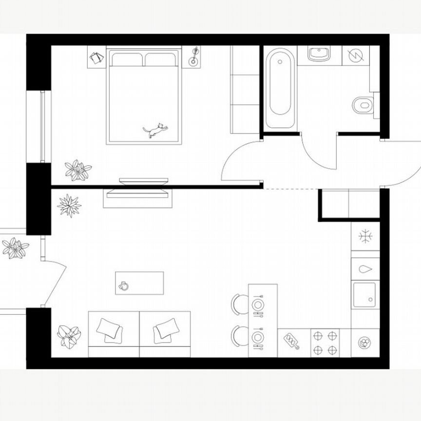 1-к. квартира, 43,5 м², 11/12 эт.