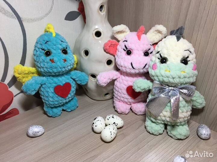 Плюшевый дракон крючком