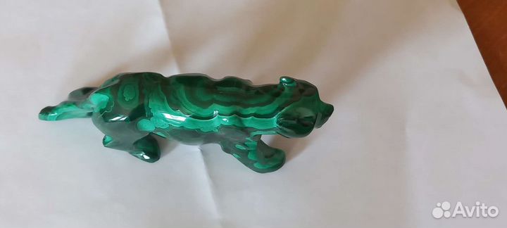 Статуэтка тигр из малахита