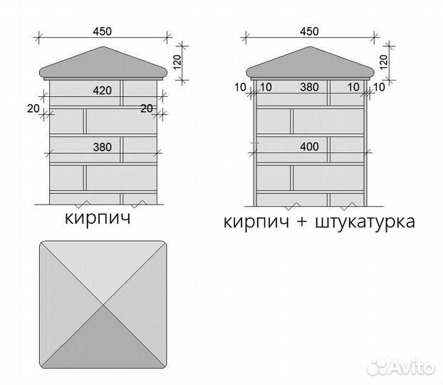 Колпаки на забор